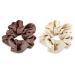 Navaris 2 Pack Large Silk Scrunchies for Hair - Beige/Brown - Elastic Ponytail Holder Set for Women and Girls - Buy Online on SooperMarket.com