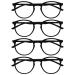 Opulize met reading glasses 4 Pack slim round frame spring hinges scratch-resistant black men women rrrr60-1 +2.50 black +2.50 diopters