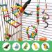 MQUPIN Bird Parrot Toys 12 Pack Budgie Toys Parrots Cage Toys Hanging Swing Climbing Shredding Perches Toys Ladders Sepak Takraw Parrot Bite Toy Cockatiel Toys for Parakeet Budgerigar M-7.9inch - Buy Online on SooperMarket.com