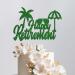 Trimming Shop Glitter Happy Retirement Cake Topper Holiday Beach Style Design for Farewell Retired Party Celebration Cake Decoration Supplies - Green