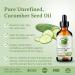 Cucumber Seed Oil. 120ml. 100% Pure. Cold-pressed. Unrefined. Organic. Carrier Base Oil. Chemical-free. Promotes Skin Hydration. Lightweight. Natural Moisturizer for Hair Skin Nails Stretch Marks. Bella Terra Oils. 120 ml (Pack of 1) - Buy Online on SooperMarket.com
