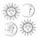 Dopetattoo Stars 6 Sheets Temporary Tattoos for Women Adults Boho Flash Design Art Sun Moon Antique Style Temporary tattoo for Men for Woman Neck Arm