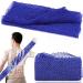 JASSINS African Net Long Bath Net Sponge African Bathing Sponge Body Exfoliating Long Net Shower Body Scrubber Back Scrubber Skin Smoother Stretch Length to 66 INCH (Blue)