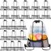 20 Pack Clear Drawstring Bags Bulk Clear Drawstring Backpack Stadium Approved Waterproof Sling Bag PVC Plastic String Backpack for Travel Sporting Events Concerts Festival Beach Swimming