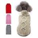 KYEESE Dog Sweaters with Golden Thread Turtleneck Dog Cable Knit Puppy Sweater for Cold Weather Medium (Pack of 1) Beige