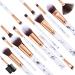 DUAIU 15PCs Marble Makeup Brush Set - Premium Synthetic Kabuki Brushes for Powder, Blush, Contour, Foundation, Concealer, Eyeshadow - Includes Makeup Sponge and Cleaner Brush Egg - Grey - Buy Online on SooperMarket.com