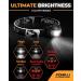 Foxelli Rechargeable LED Headlamp - Ultralight Waterproof Headlamp Flashlight for Adults & Kids - USB Rechargeable with Red Light for Running, Camping, Hiking - Black - Buy Online on SooperMarket.com