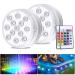 Aled Light underwater LED RGB Lights 2 pieces 13 LED waterproof LED lights Multi color change pond lighting with remote control 4 x suction cup LED light for vase base pool fish tank decoration