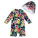 upandfast Baby Girls Swimsuit Baby Swimming Costume UV Baby Girls' Swimwear with Snap Bottom UPF 50+ Sun Protection 3-6 Months Navy Flower