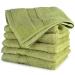 Cozy Homery Egyptian Cotton Wash Cloths for Bathroom | 13x13 Ultra Soft Face - Body Washcloths for Kids & Adults | 650 GSM Hotel Spa Quality Wash Cloth Towel Set | 6-Pack Green 6-Soft Washcloths