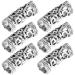 Hair 6pcs Dreadlocks Rings Hair Tube Hollow Out Hair Cuffs Hair Accessories Hair Tube Jewelry Silver