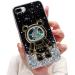 Tivenfezk Nadoli for iPhone 7 Plus/8 Plus Treibsand B r astronaut Hidden Stand Shell caricature glitter astronaut stand soft silicone bling cell phone case.