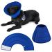 Breathable Mesh Elizabethan Collar Soft Adjustable E-collor For Pet Dogs Cats Rabbit Quicker Healing Anti-Bite Anti-Lick Easy Eat and Drink(Blue) Size 6 for medium dogs Blue