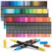 Mogyann Coloring Markers for Adult 100 Colors Dual Tip Brush Pens with Fine Tip and Brush Tip for Coloring and Calligraphy Drawing Multicolor