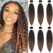 Xusuperb Pre Stretched Braiding Hair Short 16 inch Ombre Short Easy Braids Extensions Black Braun Kanecalon Kunsthaar 6 Packs Soft Yaki-Textur braids Hair extensions (T1B/30#) 40.6 cm (6 Series Pack) T1B/30#