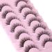 JIMIRE 3D Fluffy False Eyelashes 7 Pairs - Demi-wispies Natural Look Cat Eye Faux Mink Lashes 15MM D Curl Wispy Fluttery Eyelashes with Clear Band - Buy Online on SooperMarket.com