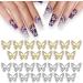 Noverlife 26PCS 3D Alloy Butterfly Nail Charms with Crystal Diamonds - Gold & Silver - Buy Online on SooperMarket.com