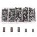 AGOOL Mini Copper Double Barrel Crimp Sleeves Kit - 300pcs/box High Strength Brass Copper Crimping Loop Sleeve Fishing Line Tube Connector Kit, Size 0.8-2.6mm 300pcs(0.8-1.8mm)