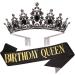 Birthday Crowns for Women, Happy Birthday Queen Crown, Tiaras for Women Birthday Sash, Happy Birthday Gifts for Women, Birthday Party Decorations for Women, Birthday Stuff Birthday Pin Accessories Crown 05