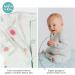 100% Cotton Two-Way Zipper Baby Sleepsuit Unisex Onesie Romper | Double Zip Footless with Fold Over Cuffs | 6-12 Months Flower Design - Buy Online on SooperMarket.com