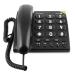 Doro PhoneEeasy 311c senior telephone cord -bound large key telephone with optical call signaling direct selection keys hearing aid compatible loud call tone black black single