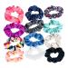 Scunci Original Scrunchies in Mixed Textures  Colors  and Prints: White  Black  Coral  Mint  Blue  Grey  and More  12-Pieces