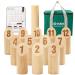 OLSA Wooden Throwing Game Set, Numbered Block Tossing Game with Scoreboard & Carry Bag-Outdoor Backyard Lawn Game for Kids Adults Family