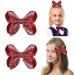 WLLHYF 2 PCS 5Inch Sequin Hair Bows Clips - Large Alligator Hair Barrettes for Girls, Red - Perfect for Birthday Parties and Gifts - Buy Online on SooperMarket.com