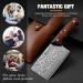 Handmade Drahcenader Damast Hunting & Chef Knife - VG10 Steel Wooden Handle PU Leather Sheath | Outdoor Camping Gear - Buy Online on SooperMarket.com