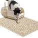 JanYoo Cat Litter Box Mat Kitty Premium PVC Pad Durable Trapping Rug Phthalate Free Urine-Resistant Scatter Control 90 x 60 CM Beige