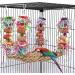 Red Parrot Swing Chewing Toy for Conures, Cockatiels, African Greys, Cockatoos, and Amazon Parrots - Buy Online on SooperMarket.com