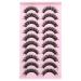 False Eyelashes Russian Strip Lashes D Curl 10 Pairs - Fluffy Extension Volume & Faux Mink Pack - 2 Styles Mixed - Dazzle with Style i-i - Buy Online on SooperMarket.com