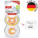 Nuk Space Schnuller Pacifier - BPA-Free Silicone Extra Ventilation 18-36 Months Lion & Sun Design 2 Beige Pieces - Buy Online on SooperMarket.com