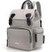 Diaper Bag Backpack, VS VOGSHOW Multifunction Stylish Travel Baby Bag with Crossbody Strap, Durable Large Maternity Nappy Bag Gray