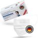 Charlemain 150x surgical masks Made in Germany EN 14683 Type IIR CE certified medical mouth and nose protection BFE 99.9% 3-layer latex-free MNS disposable face masks - white 1 piece (150 pack) white