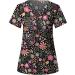 TUNUSKAT Women's Flower Nurse Uniform Fashion Print Short Sleeve Scrub Top - Red | XL - Buy Online on SooperMarket.com
