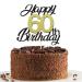 Sumerk 60 cake attachments for the 60th birthday cake attachments birthday party decoration accessories gold and black 1 pack of cake top for 60th birthday