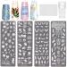 NICENEEDED Feather Nail Art Stamping Kit 4Pcs Nail Stamp Templates & 1 Nail Stamper & 1 Nail Scraper Nail Plates Manicure Tool Dreamcatcher Image Plates for DIY Decoration Style 1