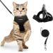 AOKCATS Cat Harness and Lead Set Cat Leash Cat Harness Escape Proof Kitten Harness and Lead Set with Reflective Strips for Walking Soft & Adjustable Comfort for Small Cat Pet Kitten M Black Black M