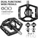 Black MZYRH MTB Mountain Bike Pedals with Cleats - Dual Function SPD Compatible, Sealed Clipless Aluminum, 3 Bearings - 9/16 Platform - Buy Online on SooperMarket.com
