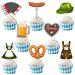 Grehge ter Oktoberfest Cupcake Toppers Oktoberfest Cake Decoration Beer Festival Party Picks German Beer Festival Cake Decoration for Oktoberfest Decoration Bavarian Party Dessert Oktoberfest B