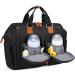 Pomelo Embossed Black Baby Changing Bag with Pram Clips and Changing Mat - Mom and Dad's Ultimate Essential - Buy Online on SooperMarket.com