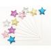 AILEXI Handmade 10 Matt Glitter Cake Toppers for Cakes Cup Cakes and Ice Cream - Multicolored Stars Matt Multicolored Matt Stars