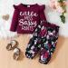 Puseky Toddler Baby Girls Cute Letter Print Shirt and Floral Pant Outfit Set 12-18 Months - Wine Red - Buy Online on SooperMarket.com