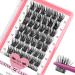 Cluster Lashes 72 Pcs Lash Clusters DIY Eyelash Extension Individual Lashes D-12mm Thin Band Easy to Apply at home Lashes (First Glance D-12mm) 12 mm First Glance