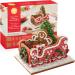 Gingerbread House Kit Addition. Christmas Sleigh Cookie Kit, Build It Yourself - Includes Gingerbread Panels, 5 Types of Candies, White Icing, Decorating Bag & Tip, Bundled With Fun Holiday Stickers SLEIGH W/COOKIES