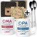 Gift set Grandma grandpa gifts with spoons - Grandma Grandpa Gift Christmas - Grandma Grandpa cup with saying - Grandma grandpa spoon (ceramic 330ml) Grandma & Grandpa 2 Set Gift + spoon - red blue