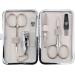 Three swords - germany 6 pcs.Manicureset 'Genova' |Nail care set in white synthetic leather case |Contents: nail scissors skin scissors nail clippers glass nail files tweezers sapphire nail files white / synthetic leather