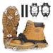 Jateka crampons 24 teeth stainless steel spikes crampons for mountain shoes with fastening tape anti-slides thicken spikes adult children for shoes winter walking mountaineering trail running running