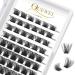 QUEWEL Cluster Lashes 72 Pcs Wide Stem Individual Lashes C/D Curl 8-16mm Length DIY Eyelash Extension False Eyelashes Natural&Mega Styles Soft for Personal Makeup Use at Home (Mega-D-MIX8-16) MIX 8-16mm Mega-D